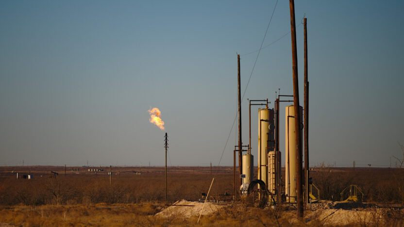 A gas flare in the southwest US.